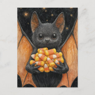 Candy Corn Fledermaus Postkarte