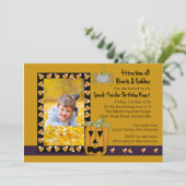 Candy Corn - Foto Halloween Party Invita Einladung (Stehend Vorderseite)