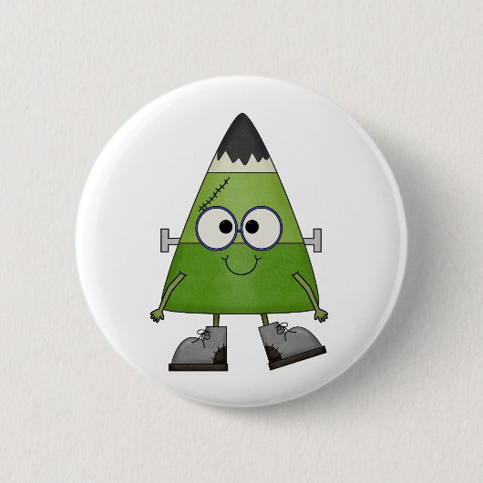 Candy Corn Frankenstein Halloween Button (Vorderseite)