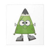 Candy Corn Frankenstein Halloween Notizblock (Vorderseite)