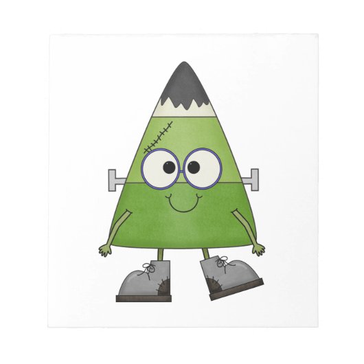 Candy Corn Frankenstein Halloween Notizblock (Vorderseite)