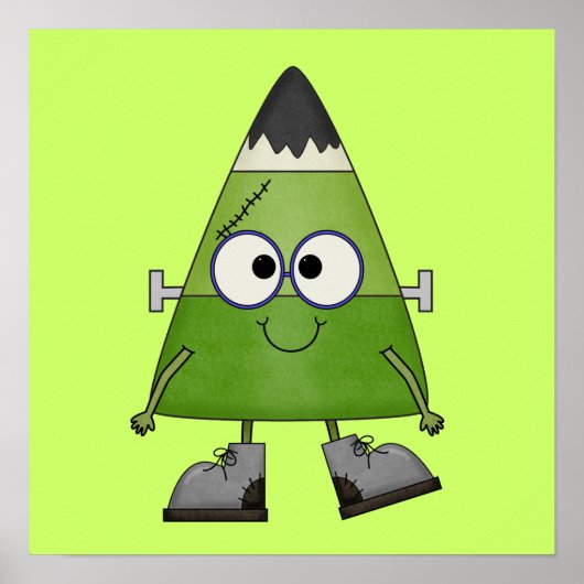 Candy Corn Frankenstein Halloween Poster (Vorne)