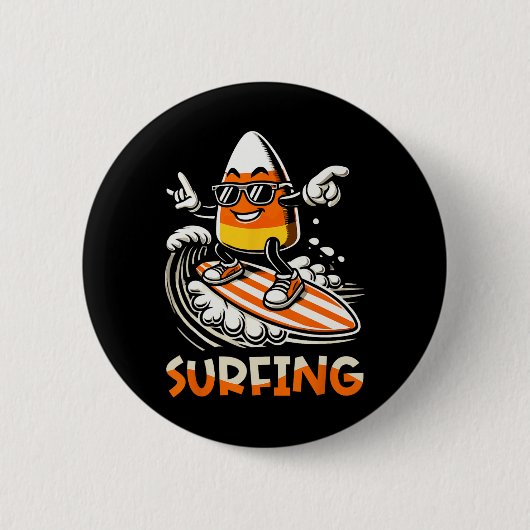Candy Corn Funny Halloween Design Button (Vorderseite)