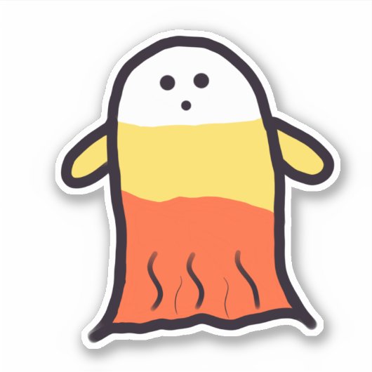Candy Corn Ghost Aufkleber (Vorderseite)