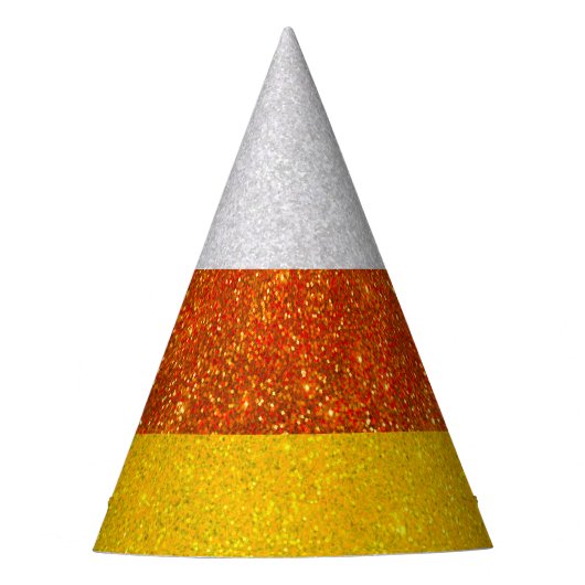 Candy Corn Glitzer Halloween Partyhütchen (Vorderseite)
