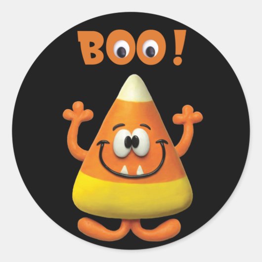 Candy Corn Halloween Boo Party Runder Aufkleber (Vorderseite)