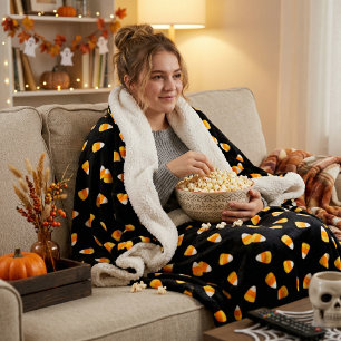 Candy Corn Halloween Dekor Sherpadecke