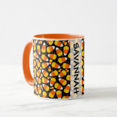 Candy Corn Halloween Individuelle Name Tasse (Vorderseite Links)