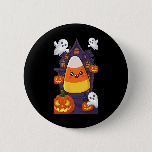 Candy Corn Halloween-Kostüm Button (Vorderseite)