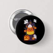 Candy Corn Halloween-Kostüm Button (Vorne & Hinten)