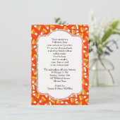 Candy Corn Halloween-Party Einladung (Stehend Vorderseite)