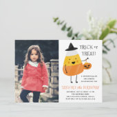Candy Corn | Halloween-Party-Foto Einladung (Stehend Vorderseite)
