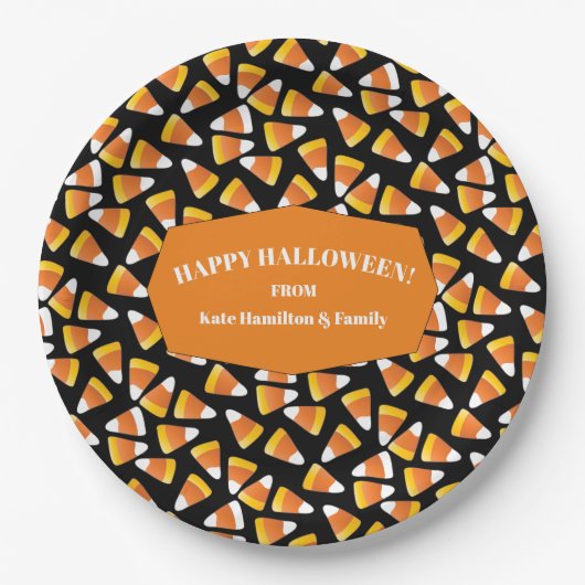 Candy Corn Halloween-Party Pappteller (Vorderseite)