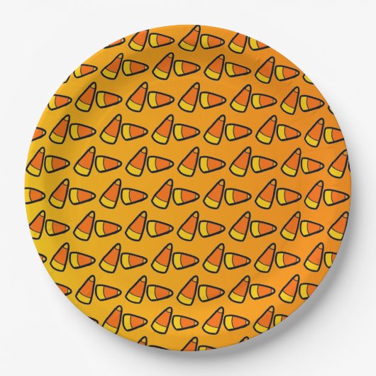 Candy Corn Halloween-Party Pappteller (Vorderseite)