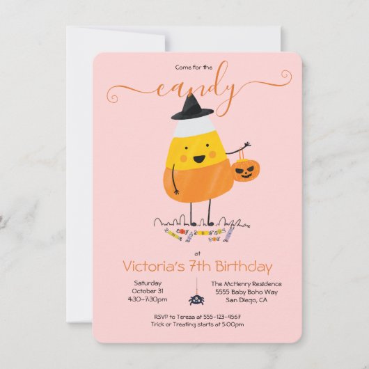 Candy Corn Halloween Party Trick oder Leckerbissen Einladung (Vorderseite)