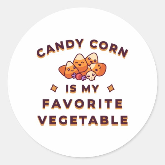 Candy Corn Halloween Runder Aufkleber (Vorderseite)