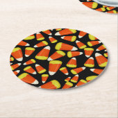 Candy Corn Halloween Runder Pappuntersetzer (Angewinkelt)