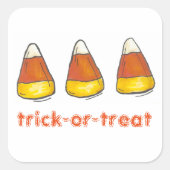 Candy Corn Halloween Trick-oder-Leckerei-Kandies Quadratischer Aufkleber (Vorderseite)