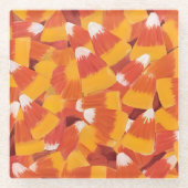 Candy Corn Halloween Watercolor Painting Glasuntersetzer (Vorderseite)