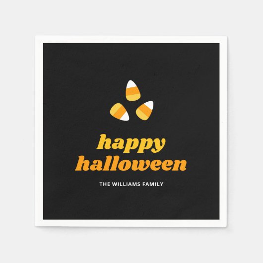 Candy Corn Happy Halloween Party Serviette (Vorderseite)