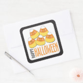 Candy Corn Happy Halloween Quadratischer Aufkleber (Umschlag)