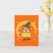 Candy Corn Hexe Halloween Karte (Gelbe Blume)
