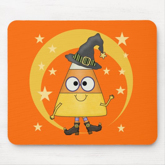 Candy Corn Hexe Halloween Mousepad (Vorne)