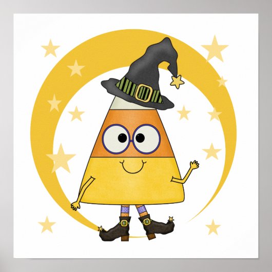 Candy Corn Hexe Halloween Poster (Vorne)
