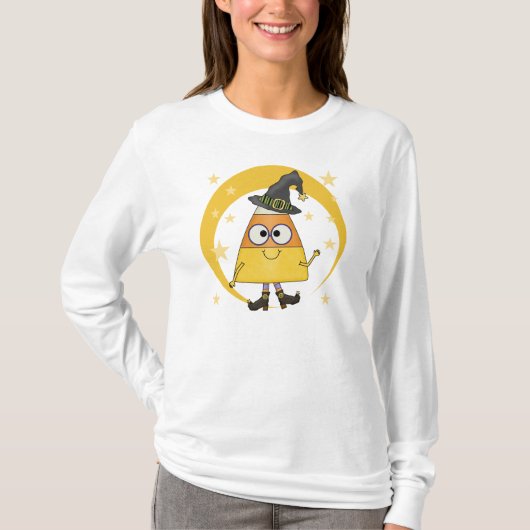Candy Corn Hexe Halloween T-Shirt (Vorderseite)