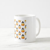 Candy Corn Hexenhüte Halloween-Muster Kaffeetasse (VorderseiteRechts)