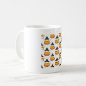 Candy Corn Hexenhüte Halloween-Muster Kaffeetasse (Vorderseite Links)