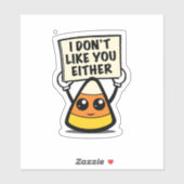 Candy Corn "Ich mag dich auch nicht" Aufkleber (Blatt)