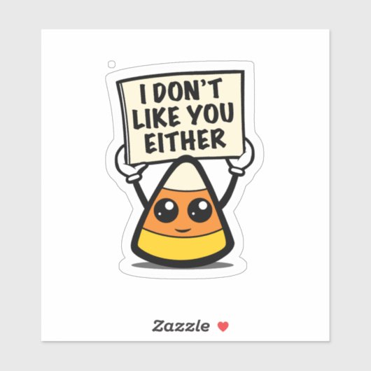 Candy Corn "Ich mag dich auch nicht" Aufkleber (Blatt)