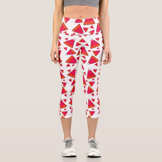 Candy Corn in Reds Capri Leggings (Vorderseite)