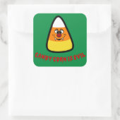 Candy Corn ist das Böse Quadratischer Aufkleber (Tasche)