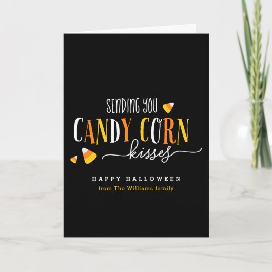 Candy Corn Kisses Halloween Holiday Card Karte (Vorderseite)