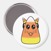 Candy Corn Kitty Magnet (Vorderseite/Rückseite)