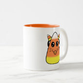 Candy Corn Kitty Zweifarbige Tasse (VorderseiteRechts)