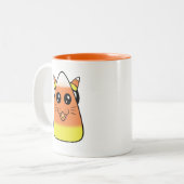 Candy Corn Kitty Zweifarbige Tasse (Vorderseite Links)