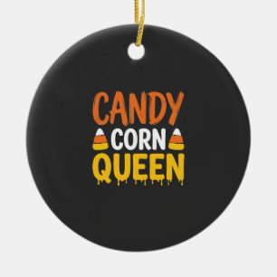 Candy Corn Königin Halloween Grafik_1 Keramik Ornament