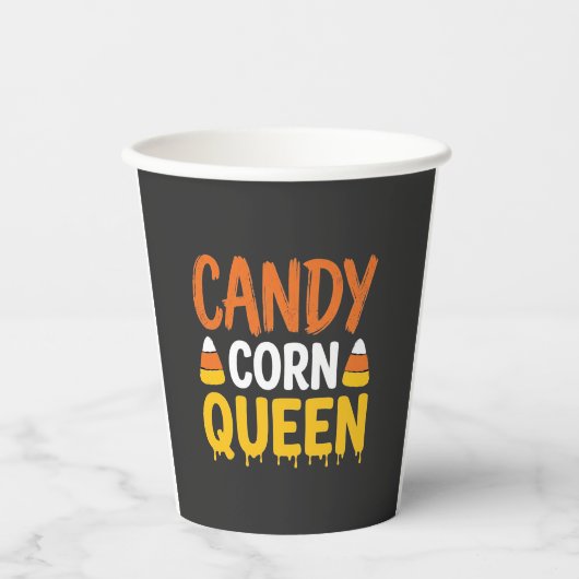Candy Corn Königin Halloween Grafik_1 Pappbecher (Vorderseite)
