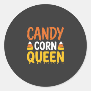 Candy Corn Königin Halloween Grafik_1 Runder Aufkleber