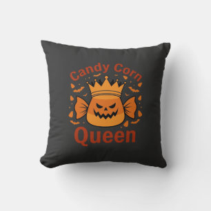 Candy Corn Königin Halloween-Krone Fledermäuse_1 Kissen
