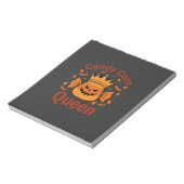 Candy Corn Königin Halloween-Krone Fledermäuse_1 Notizblock (Rotiert)