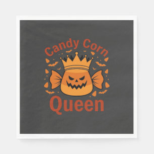 Candy Corn Königin Halloween-Krone Fledermäuse_1 Serviette