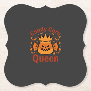 Candy Corn Königin Halloween-Krone Fledermäuse_1 Untersetzer