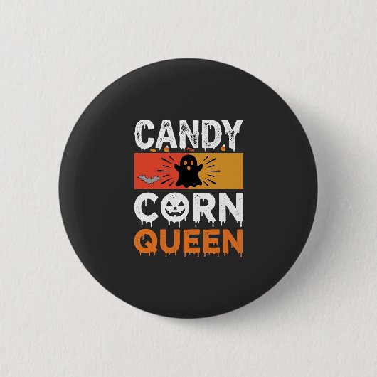Candy Corn Königin Halloween SVG Design Button (Vorderseite)