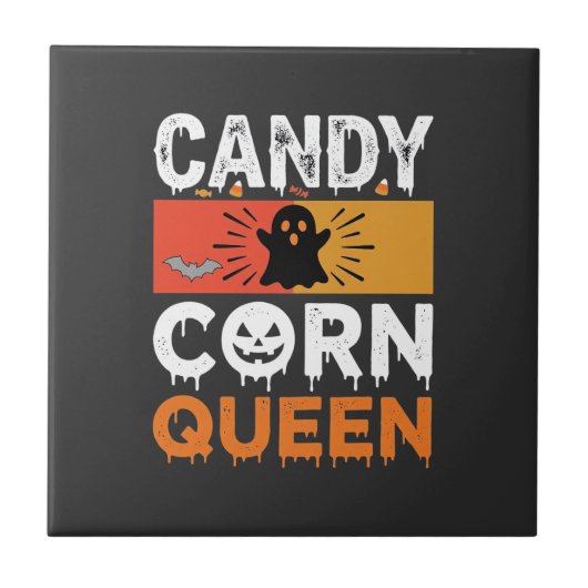 Candy Corn Königin Halloween SVG Design Fliese (Vorderseite)
