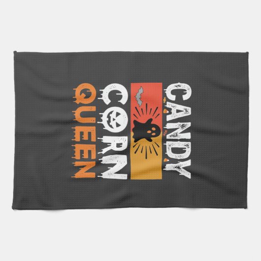 Candy Corn Königin Halloween SVG Design Geschirrtuch (Horizontal)