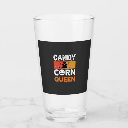 Candy Corn Königin Halloween SVG Design Glas (Vorderseite)